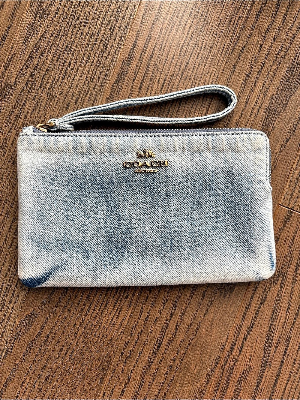 Coach Large Wristlet Blue Denim Wristlet NWT